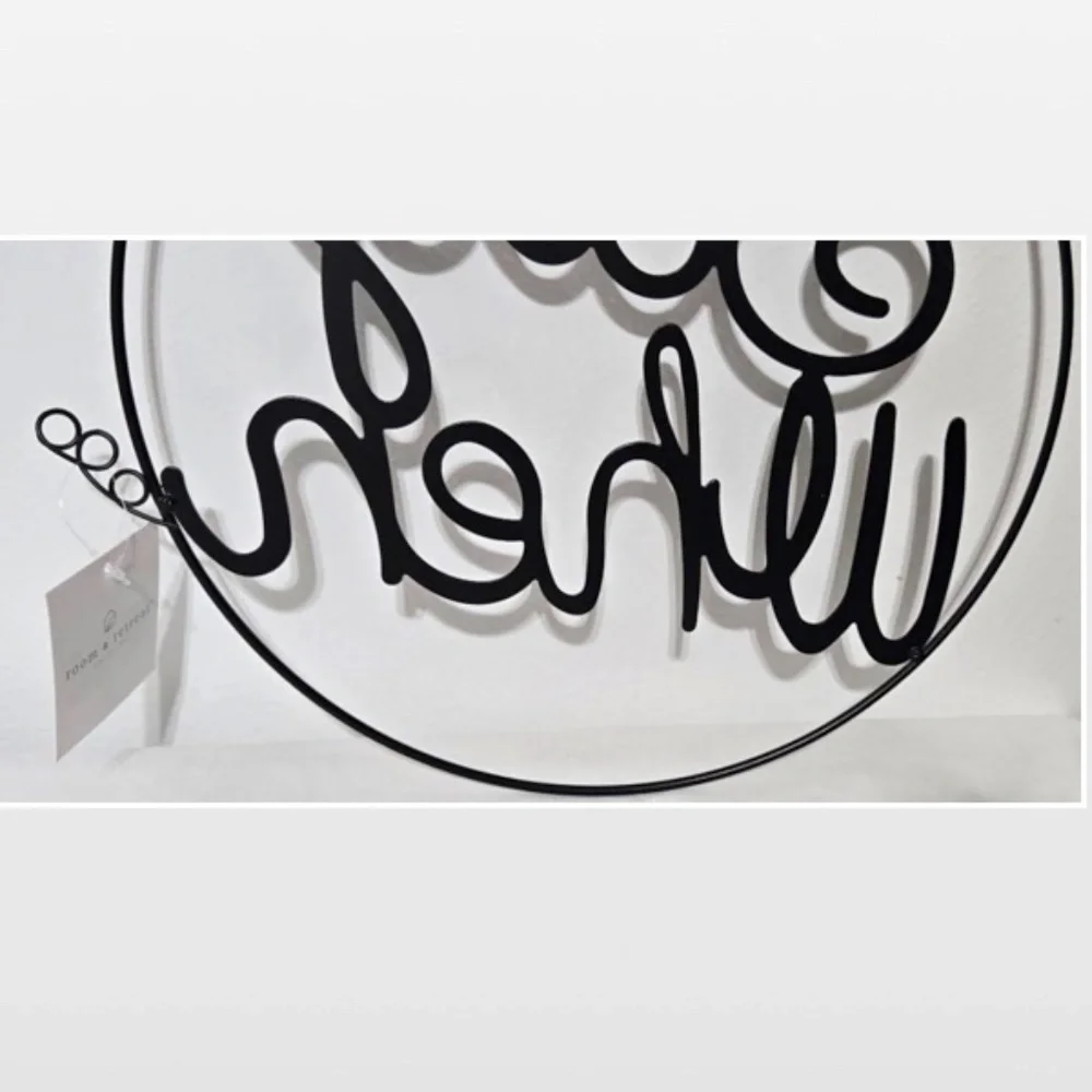New Room & Retreat Wall Décor “Say When” Black Metal Circle Sign Bar Large
